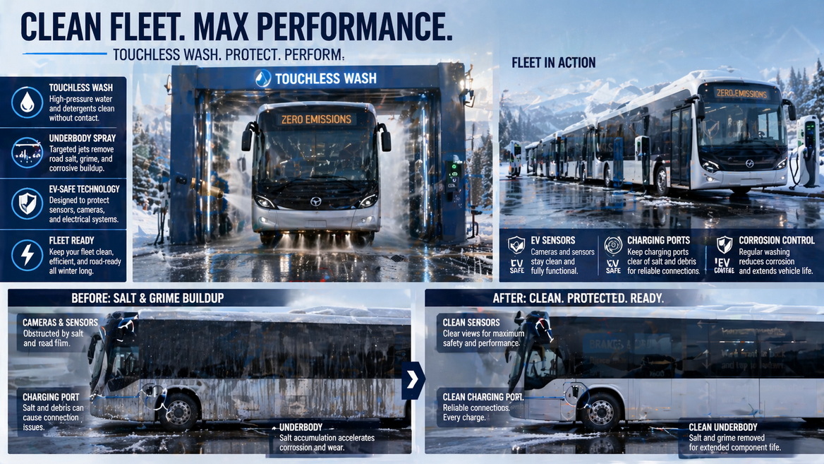 Electric Bus Winter Wash Electric Bus Winter Wash