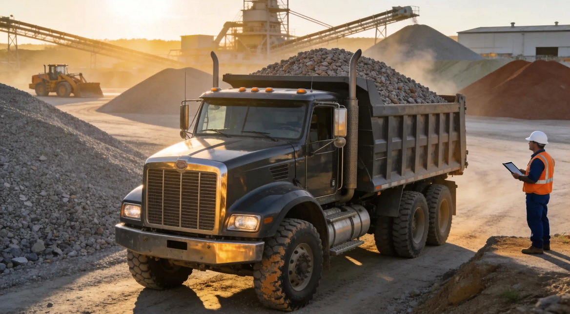 Used Dump Truck At Aggregate Site Used Dump Truck At Aggregate Site