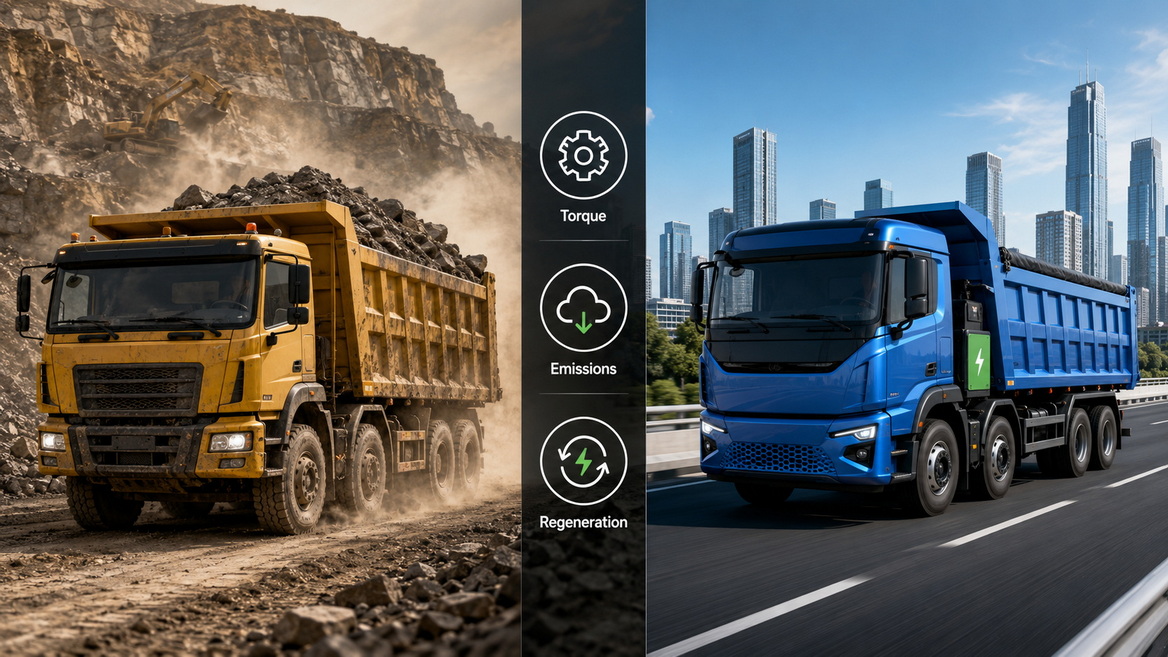 New Energy Truck And Diesel Dump Truck Comparison New Energy Truck And Diesel Dump Truck Comparison