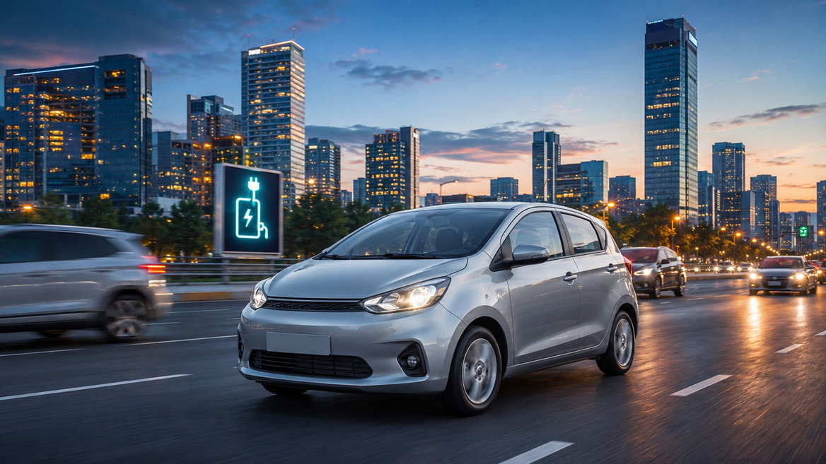 Affordable Automatic Car In Modern City Affordable Automatic Car In Modern City