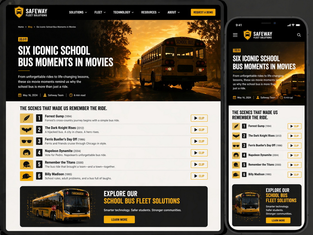 School Bus Movie Scene Viewer Engagement Concept School Bus Movie Scene Viewer Engagement Concept