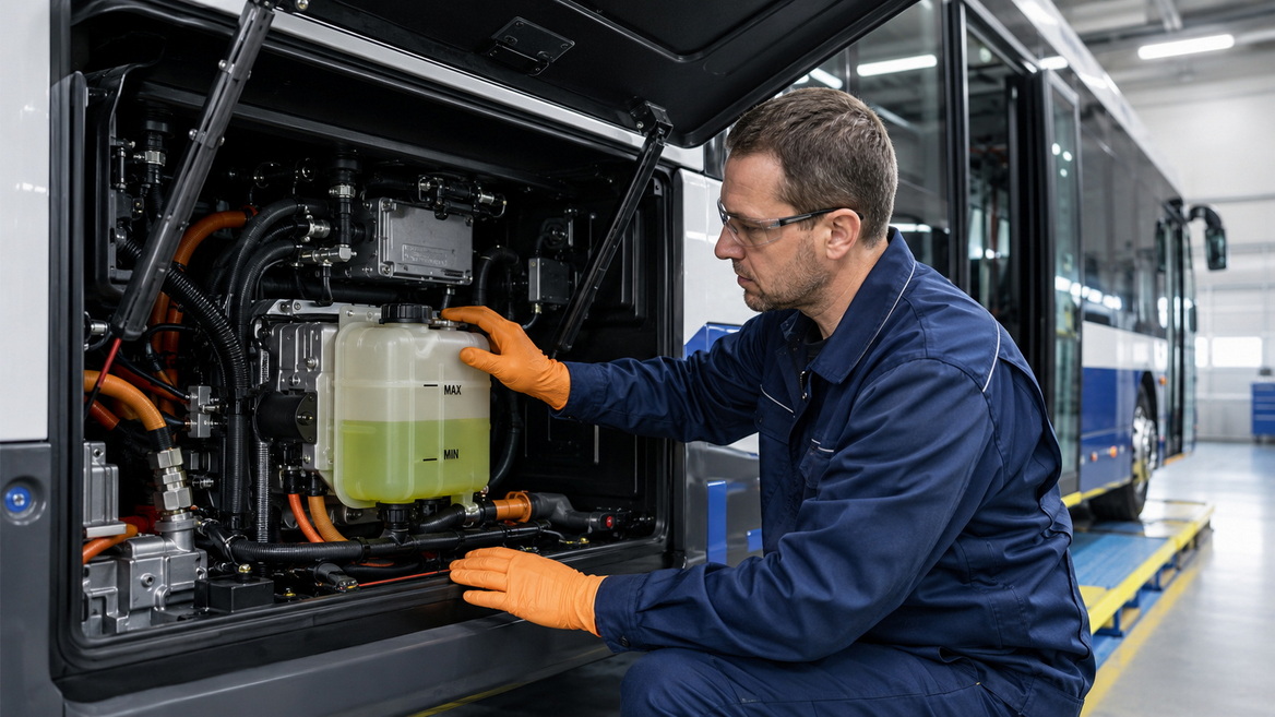 Electric Bus Coolant Inspection Electric Bus Coolant Inspection