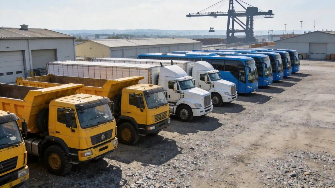 Mixed Dump Truck And Bus Fleet Mixed Dump Truck And Bus Fleet