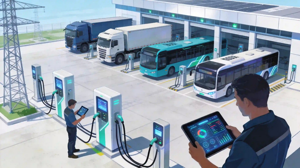 Electric Truck And Bus Depot Electric Truck And Bus Depot