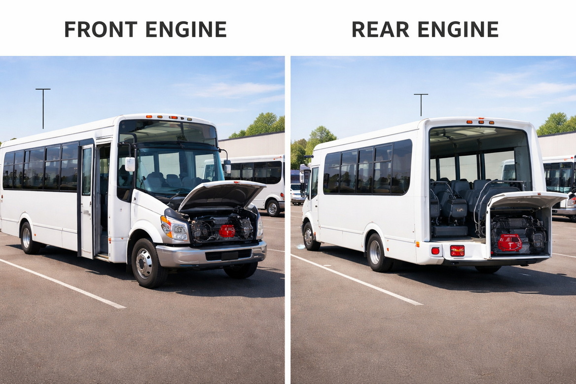 Front Engine Vs Rear Engine Shuttle Bus Front Engine Vs Rear Engine Shuttle Bus