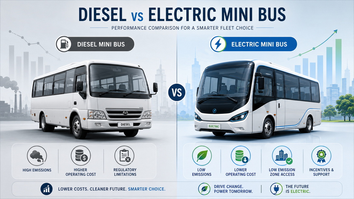 Diesel And New Energy Mini Bus Comparison
