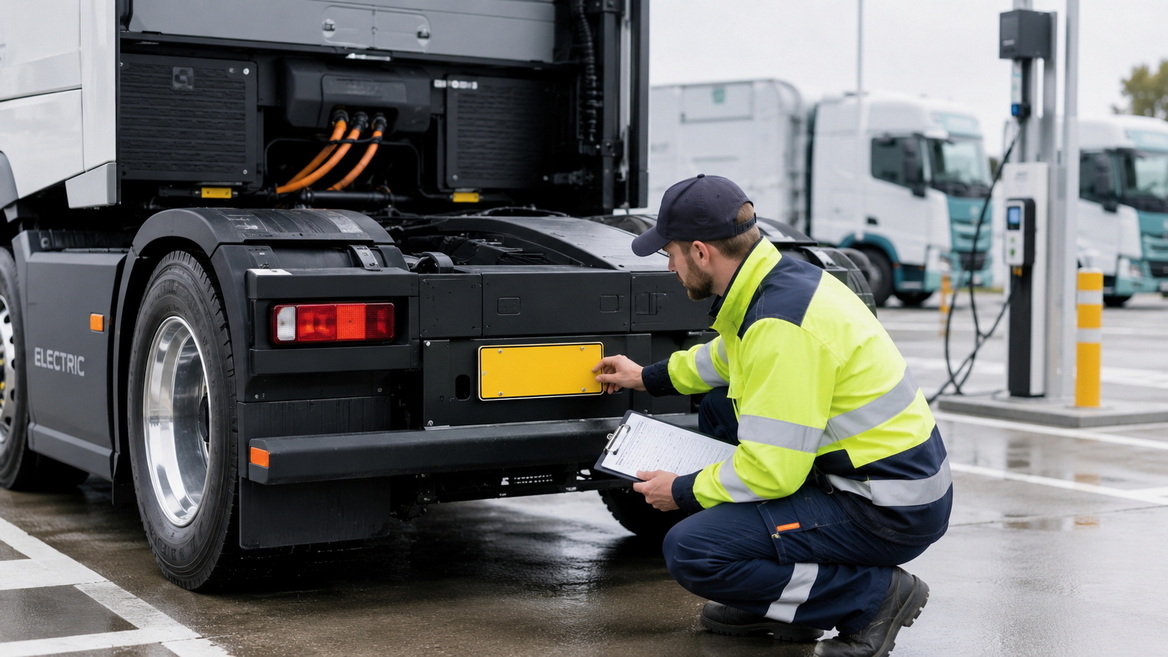 Commercial Truck Number Plate Inspection
