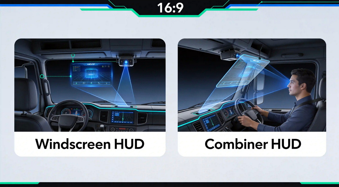 Windscreen HUD And Combiner HUD Comparison