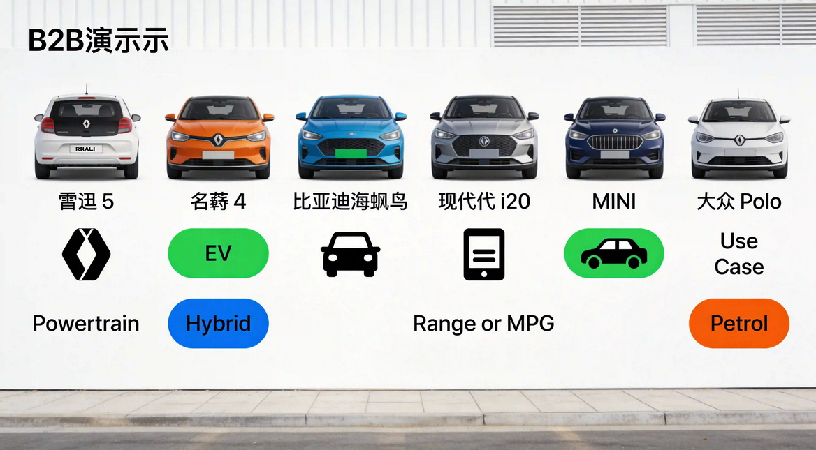 Small Automatic Car Comparison Table Visual