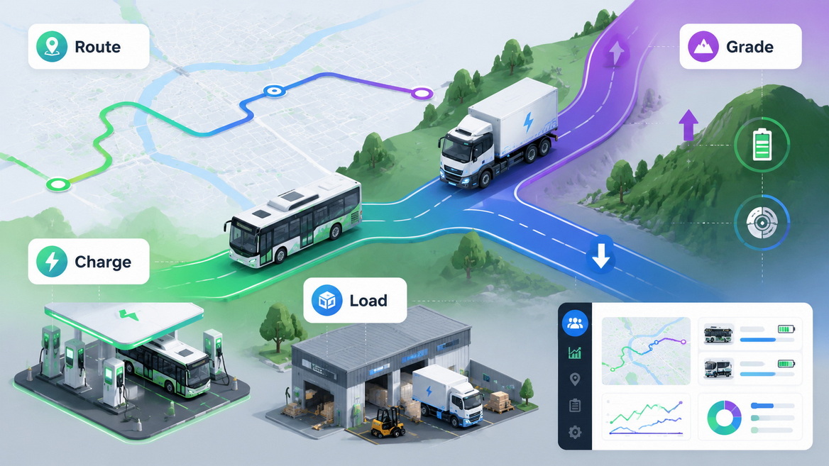 Electric Fleet Gradient Planning