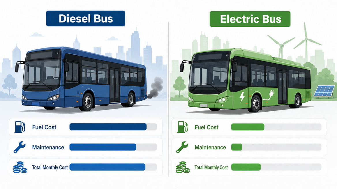 Electric Bus Versus Diesel Cost