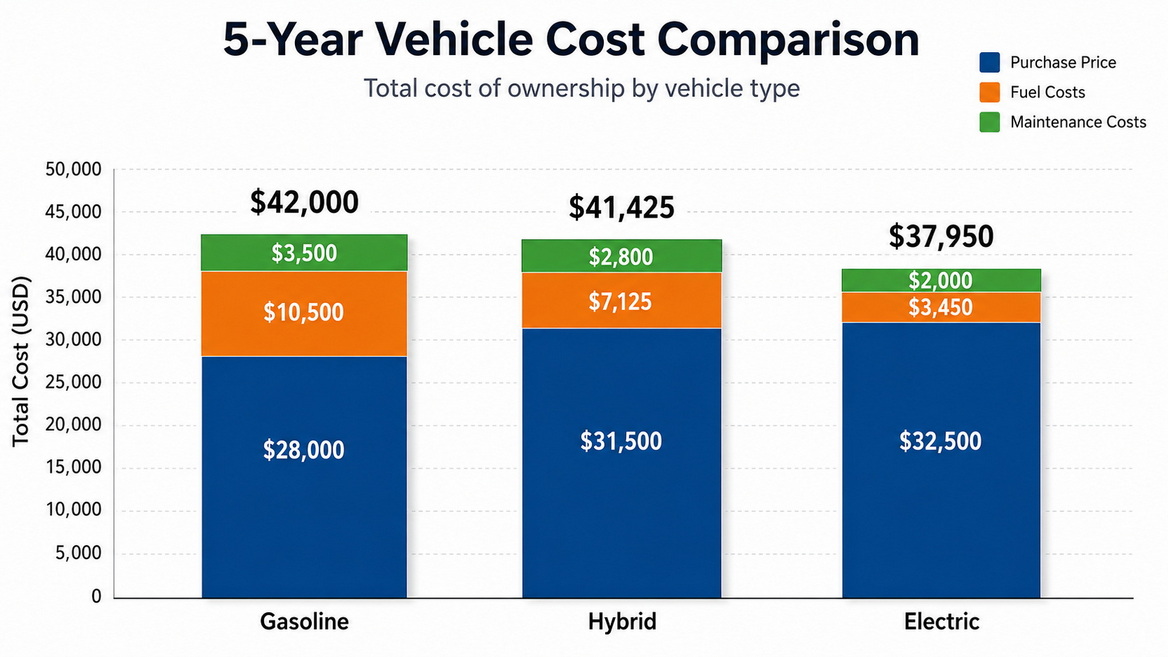 Five Year Cost Comparison Chart Infographic