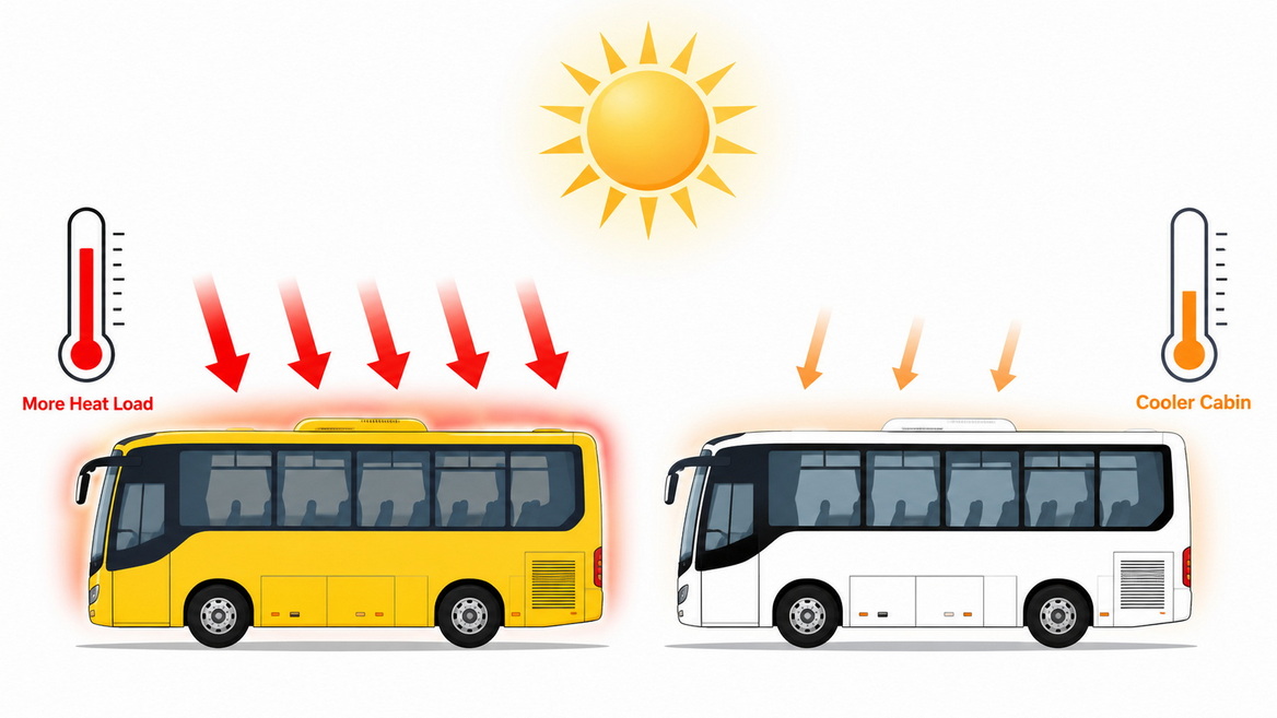 White Bus Heat Reduction Diagram