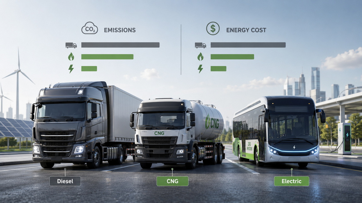 Diesel And New Energy Truck Mix
