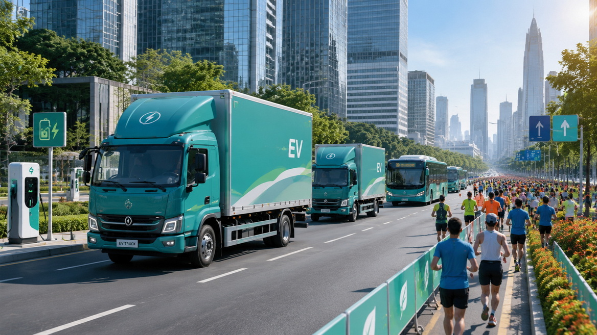New Energy Vehicle Fleet In City Marathon