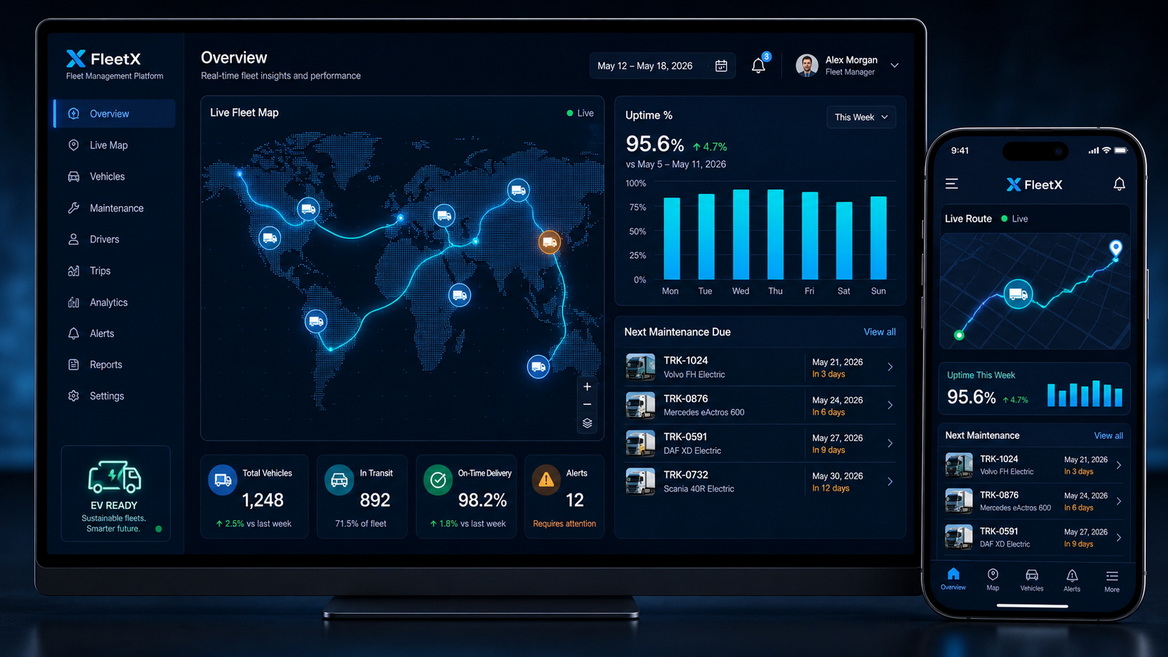 Modern Fleet Management Dashboard