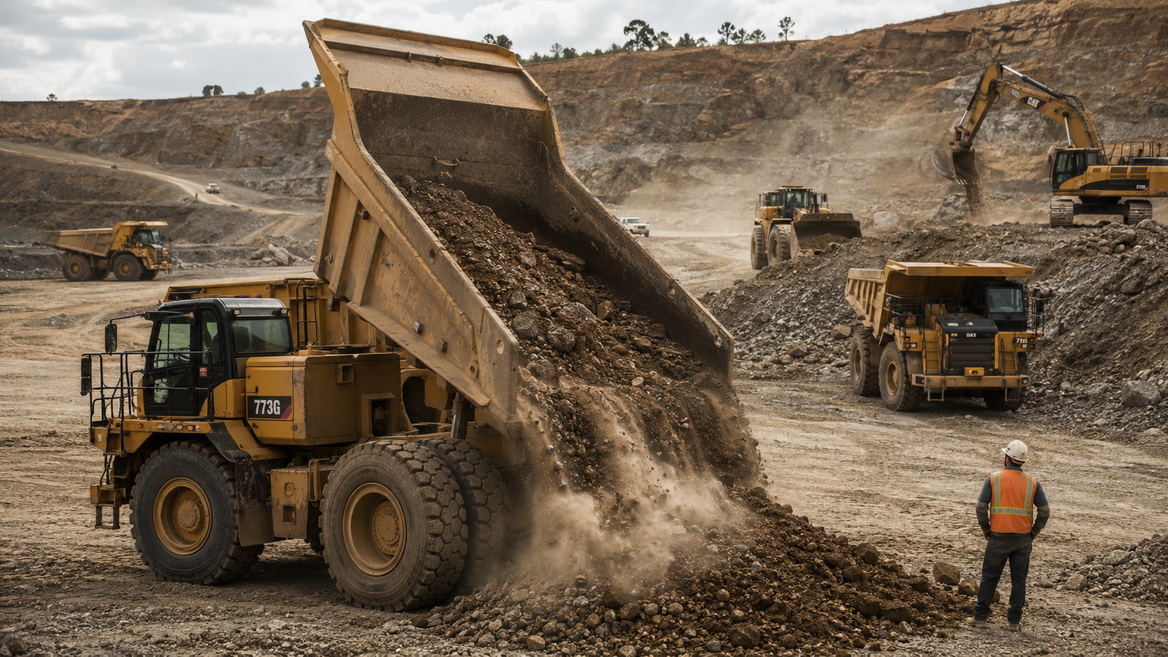Dump Truck Operation In Construction Project