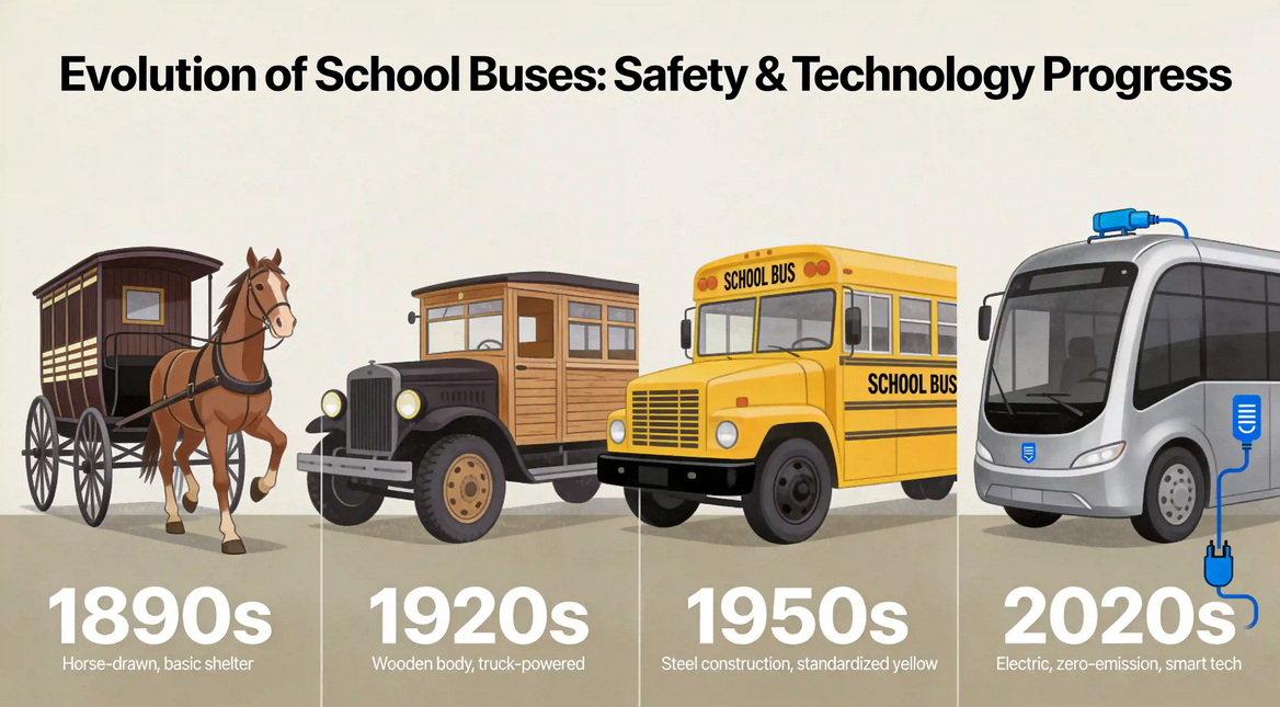 Evolution Of School Buses Timeline